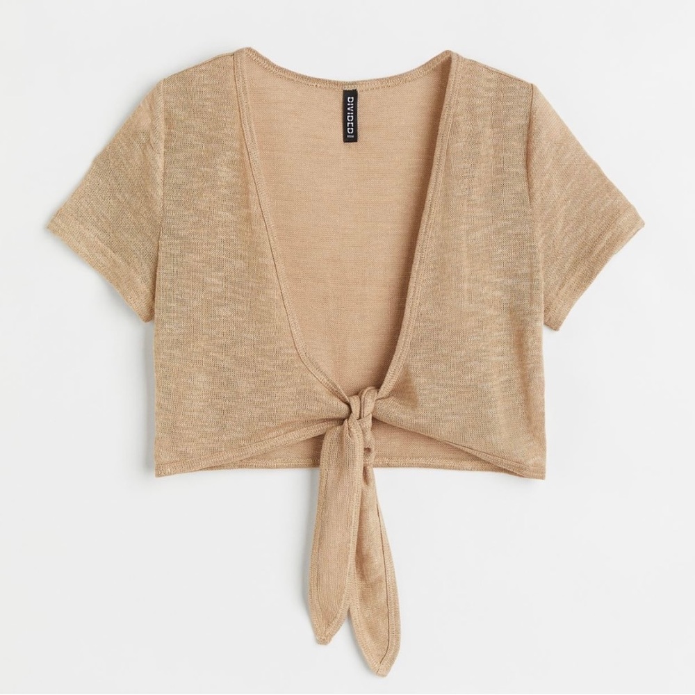 H&M Beige Knit Crop Top Size XS
